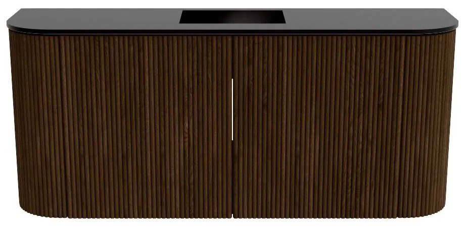 Mondiaz Joya 95cm toiletmeubel ronding links/rechts walnut met wastafel faye midden 1 kraangat urban