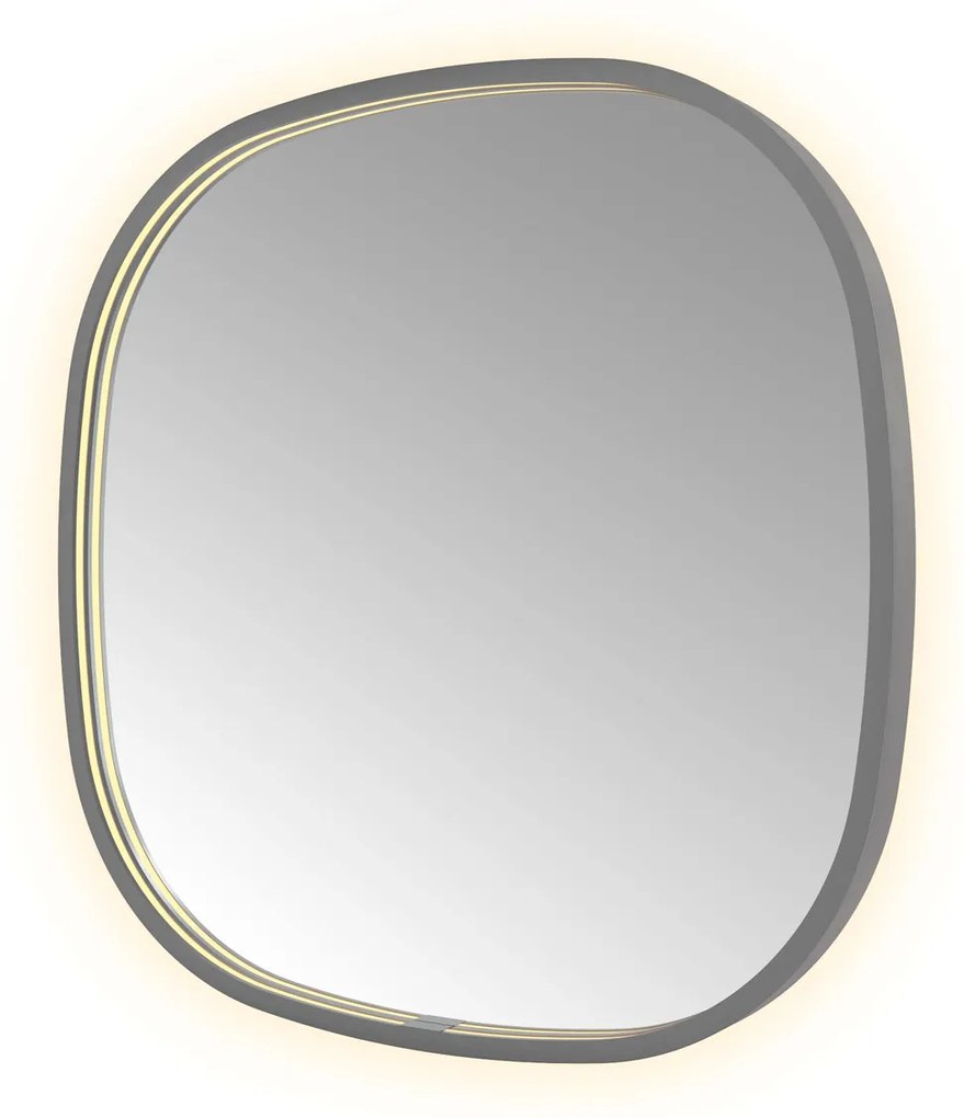 Hotbath &More Contour spiegel deens ovaal 60x60cm geborsteld gunmetal PVD