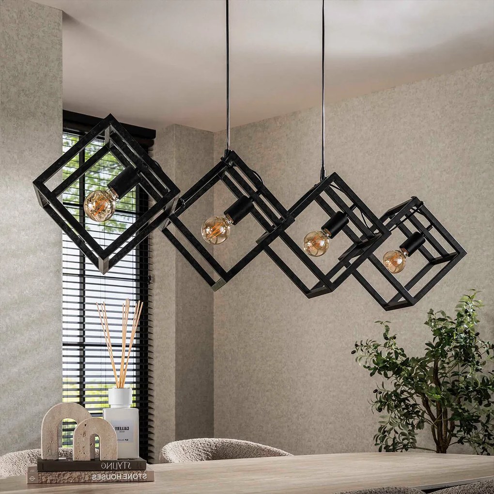 Eettafel Lamp Kubus Metaal