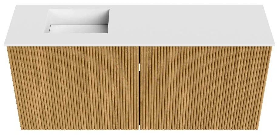 Mondiaz Joya 90cm toiletmeubel oak met wastafel faye links 1 kraangat talc