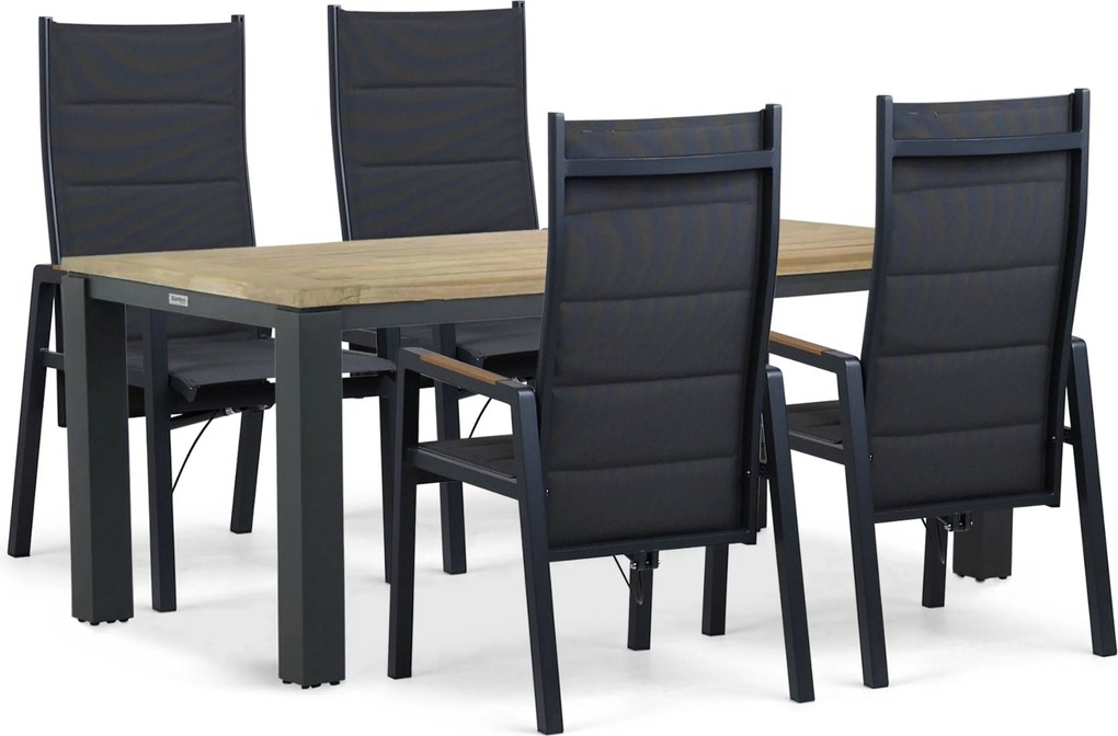 Tuinset 4 personen 180 cm Aluminium Grijs Lifestyle Garden Furniture Essence/Veneto