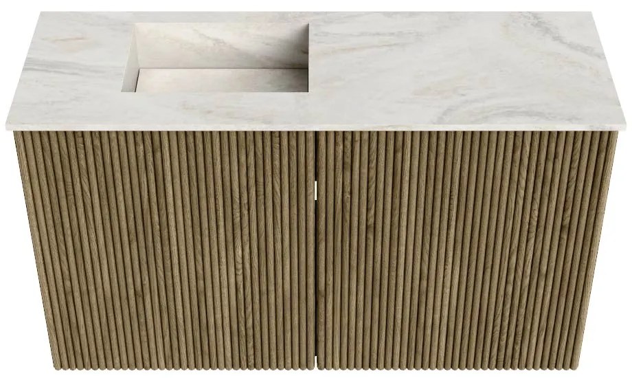 Mondiaz Joya DLux 70cm toiletmeubel dusk met wastafel faye links 1 kraangat ostra