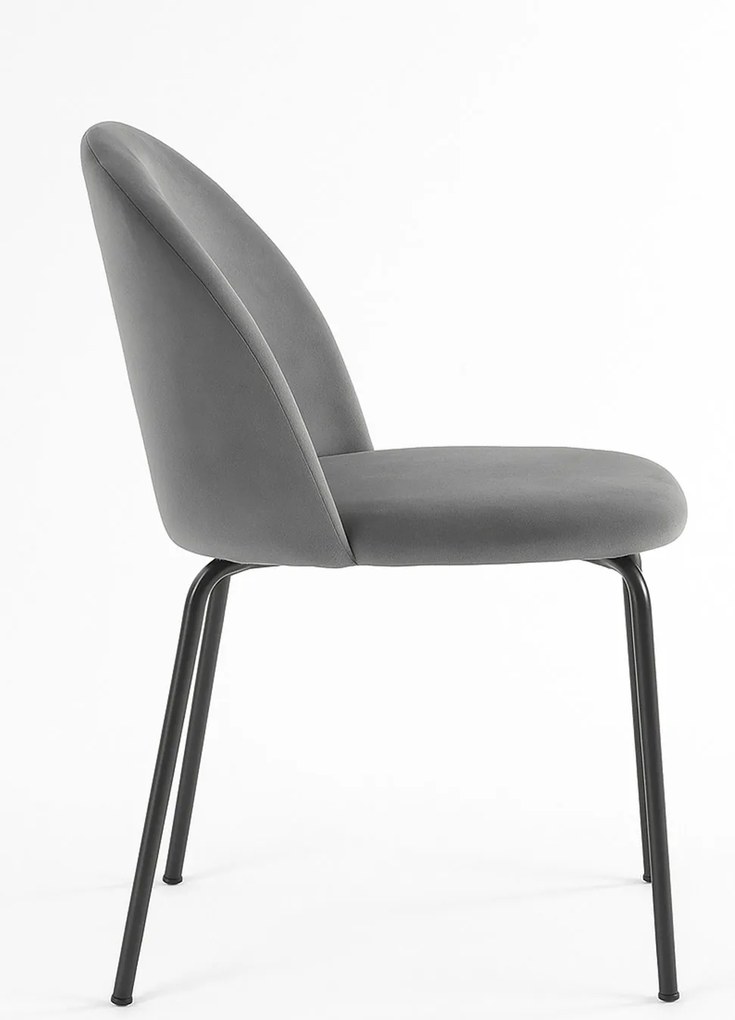 Set 4 Black Dalnia Fluwelen Stoelen