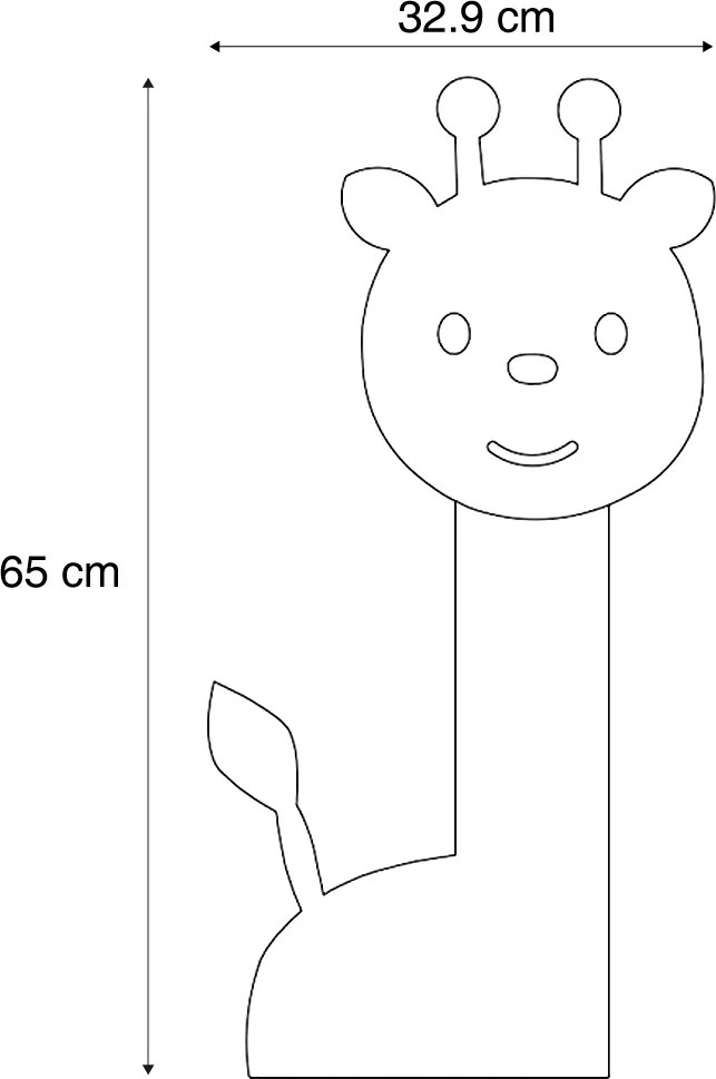 Kinder wandlamp beige incl. LED 3-staps dimbaar - Gigi the Giraffe