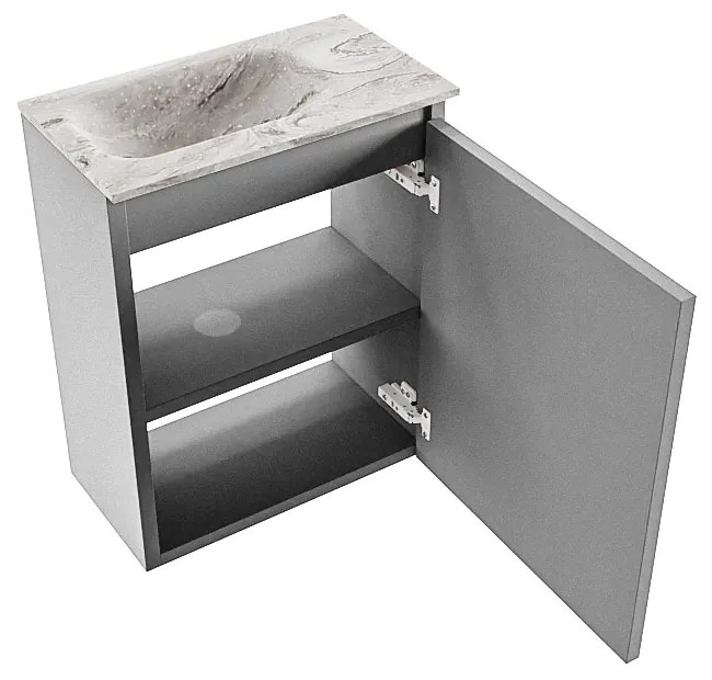 Mondiaz Ture DLux toiletmeubel 40cm plata met wastafel glace links zonder kraangat