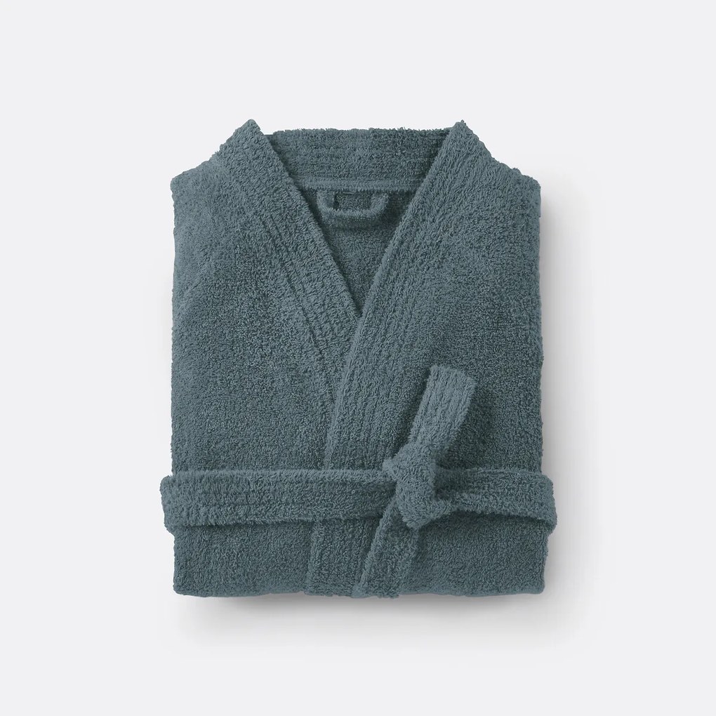 Badjas in badstof, kimono kraag, 450g/m², Haxel