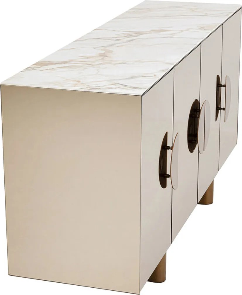 Design Dressoir Spiegel En Marmer - 160x45x80cm.
