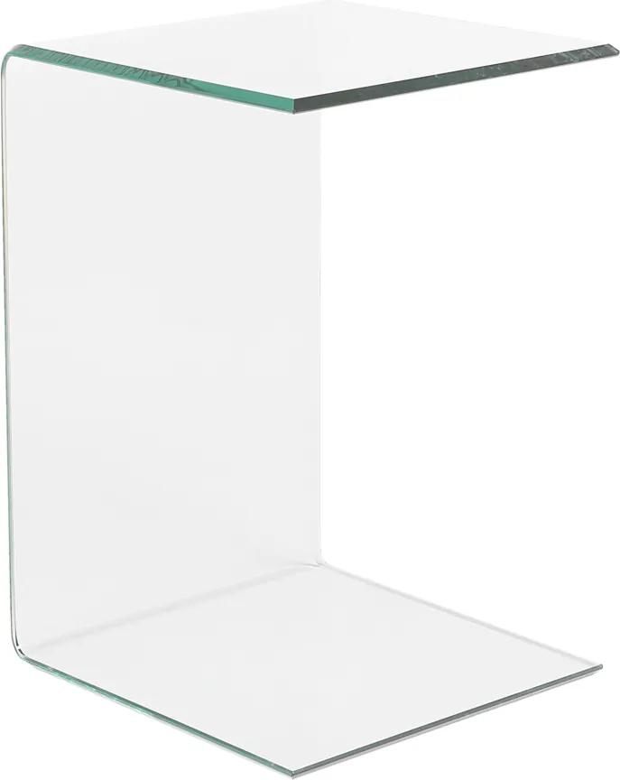 Bijzet tafel transparant glas 40 x 40 x 61 cm. LOURDES