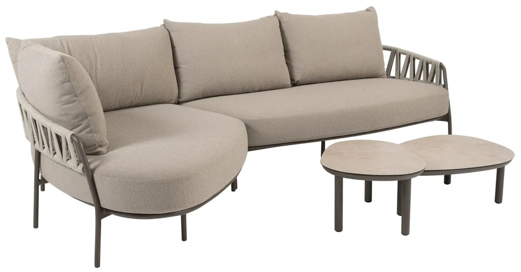 Taste by 4 Seasons Calma chaise loungebank terre SALE Loungebank bruin weerbestendig