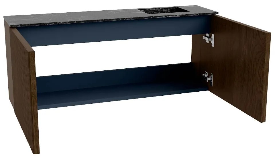 Mondiaz Joya DLux 100cm toiletmeubel walnut met wastafel faye rechts 1 kraangat lava