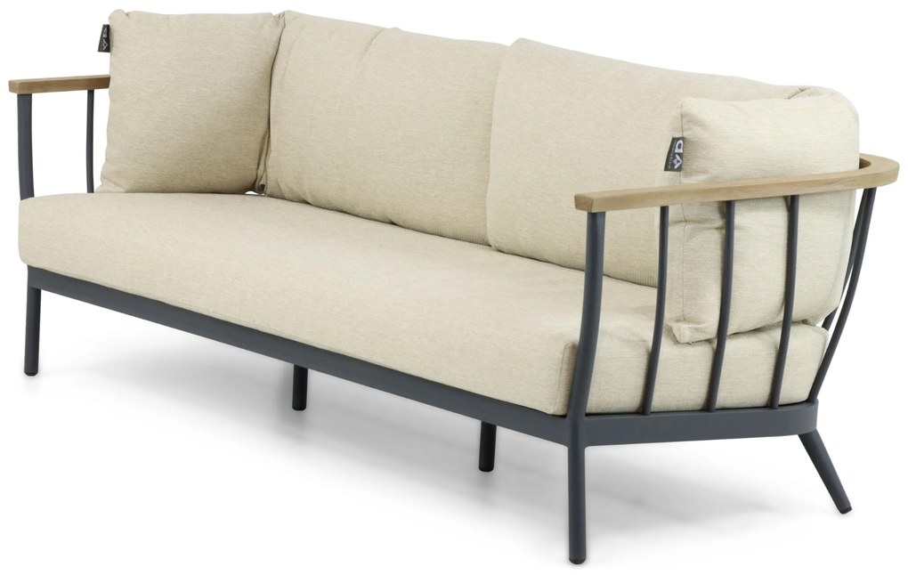 Stoel en Bank Loungeset 5 personen Aluminium/Teak Grijs Apple Bee Condor