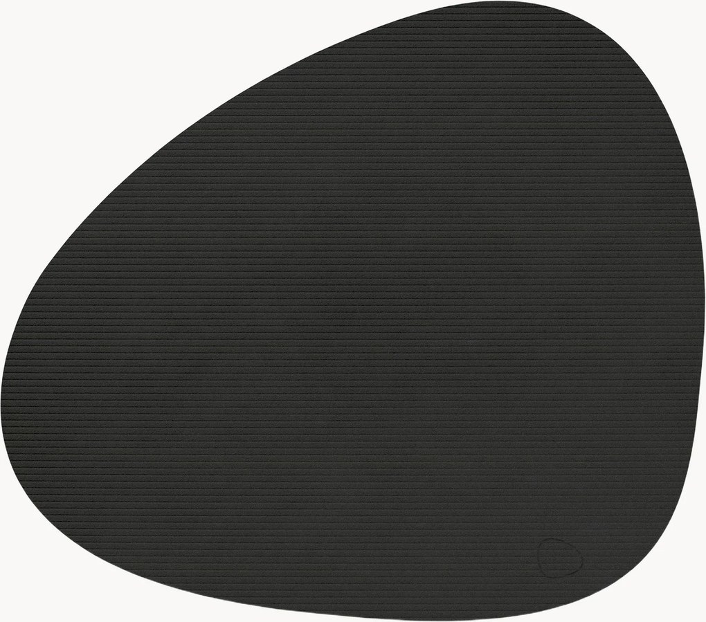 Asymmetrische leren placemats Corduroy, 2-delig