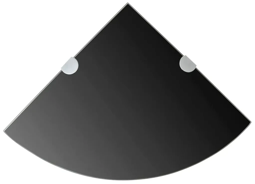 vidaXL Hoekschap met chromen dragers zwart 35x35 cm glas