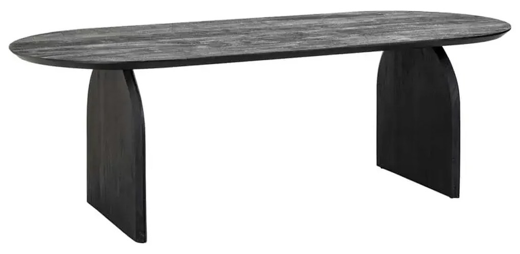 Richmond Interiors Hudson Ovale Eettafel Zwart Hout 200 Cm - 200 X 100cm.