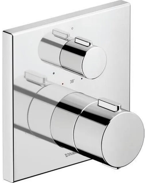 Duravit Thermostatarmaturen Afbouwdeel - inbouw bad/douchekraan - thermostatisch - 1 uitgang - 15x15cm - glans chroom TH4200015010