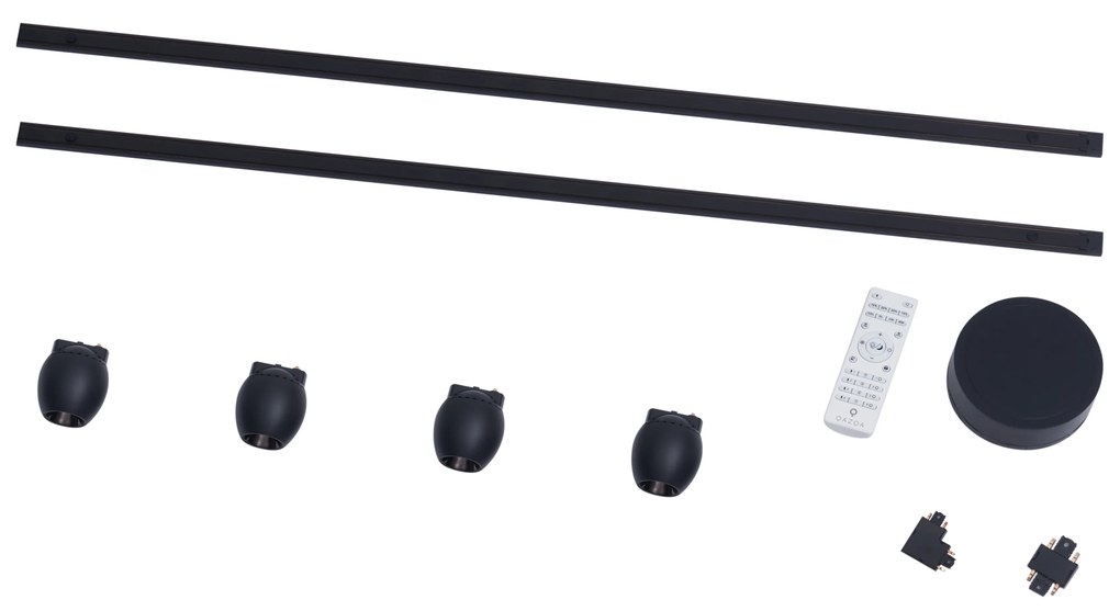 Modern railsysteem met 4 spots zwart 1-fase - Magnetic Zagaye