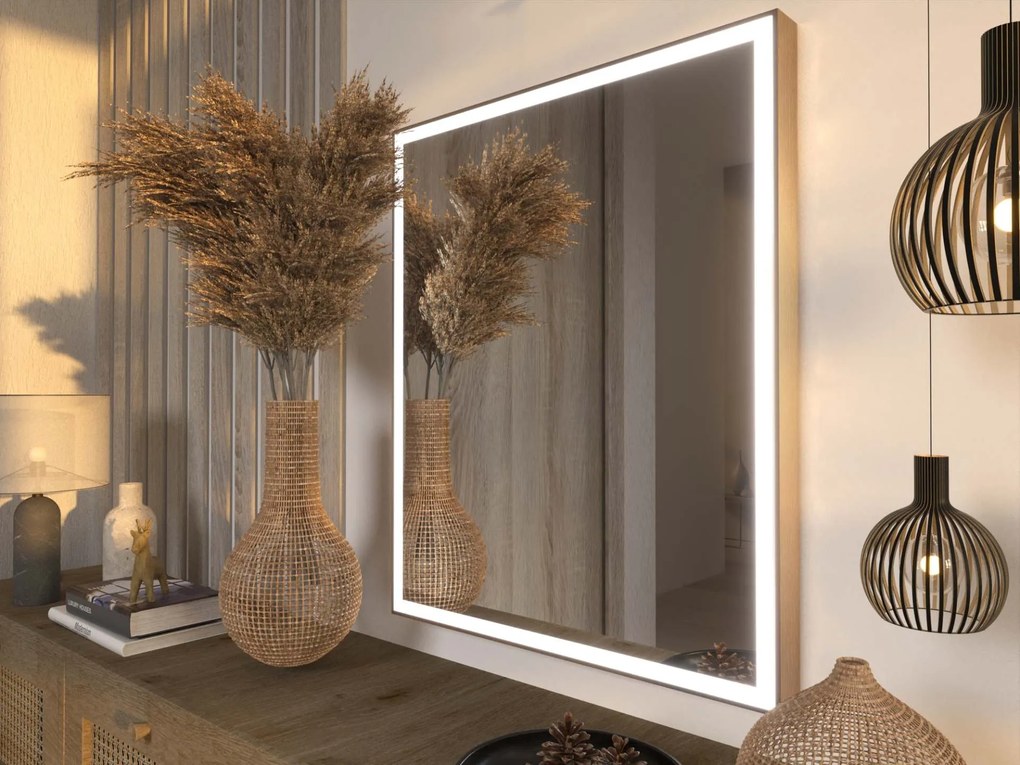 LED-spiegel in lijst voor de badkamer M1