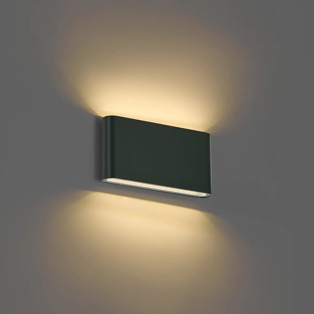 Moderne buiten wandlamp donker groen 17,5cm incl. LED IP65 - Batt
