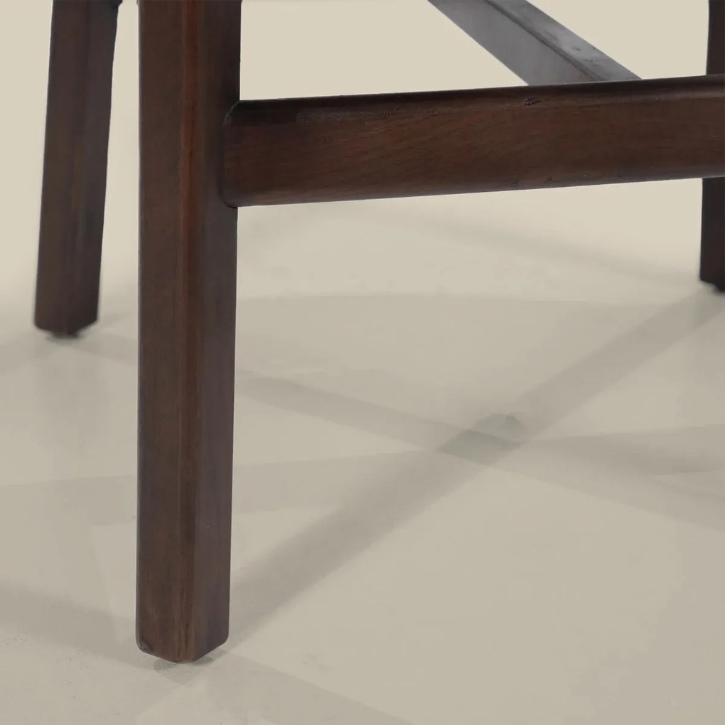 Luxe Barstoel Walnoot En Beige Stof