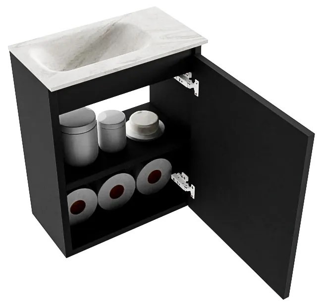 Mondiaz Ture DLux toiletmeubel 40cm urban met wastafel ostra links zonder kraangat