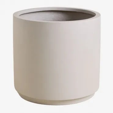 Saturnus Bloempot Van Polystone Zand Grijs & Ø25 Cm - Sklum
