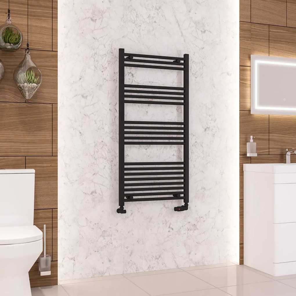 Eastbrook Wendover handdoekradiator 60x120cm 661W zwart mat