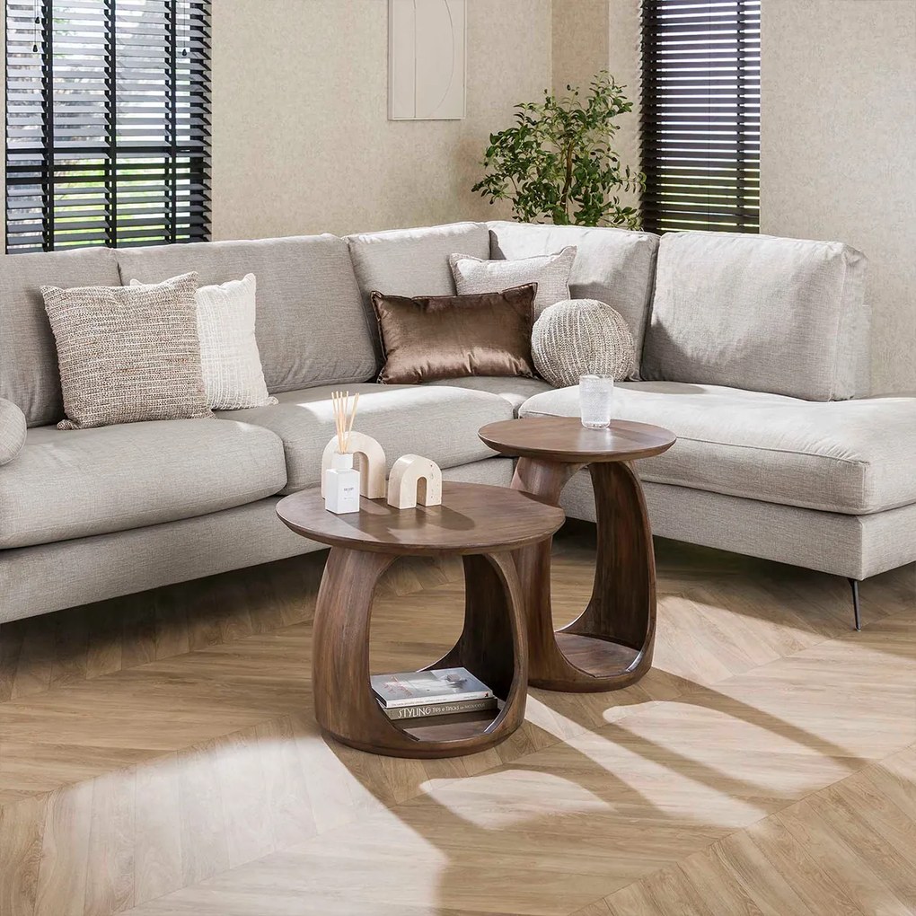 Houten Salontafel Open Design - 60 X 60cm.