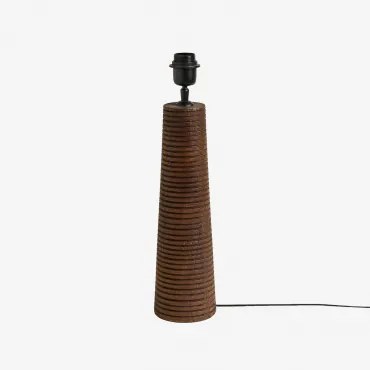 Tafellampvoet ?40 Cm In Malva Mangohout ↑40 Cm & Donker Handvat Hout - Sklum