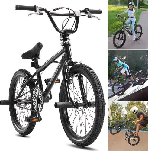 VEVOR BMX-fiets Freestyle BMX 50,8 cm wiel met 4 pegs Fietsen voor beginners en gevorderde rijders, 120 kg laadvermogen BMX-fietsen Frame gemaakt van Hi-Ten staal voor volwassenen mannen vrouwen