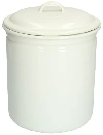 Opbergblik, emaille, wit,Ø 12 cm