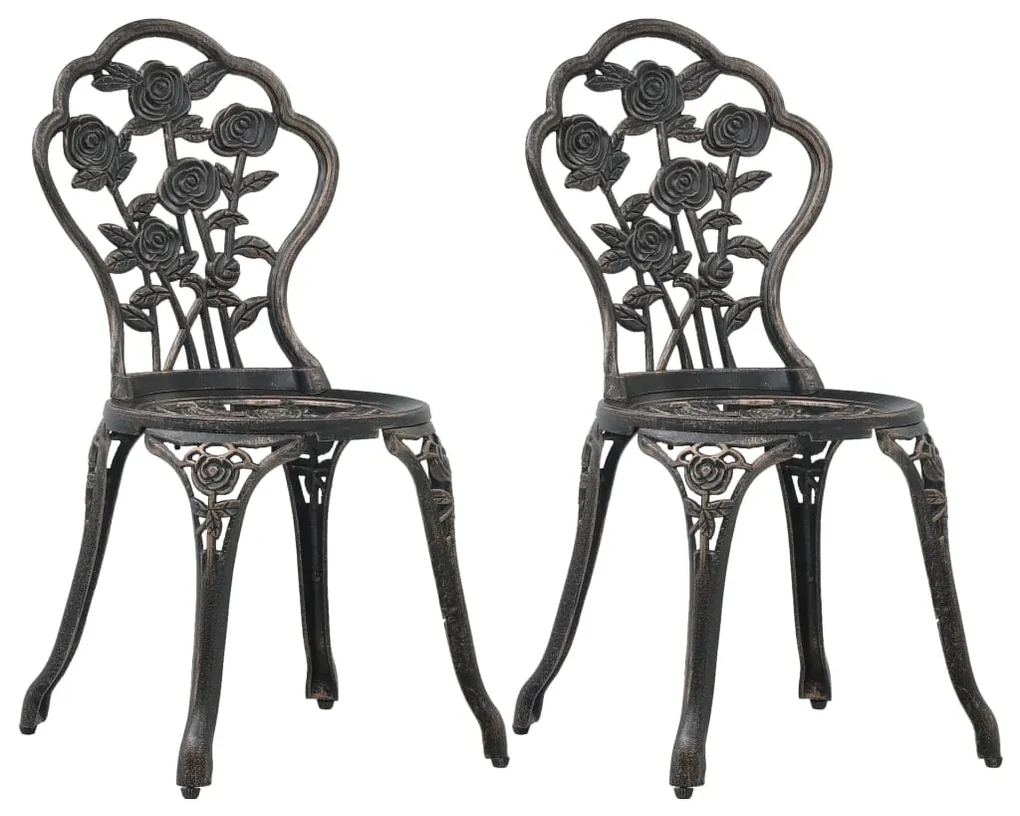 vidaXL Bistrostoelen 2 st gietaluminium bronskleurig