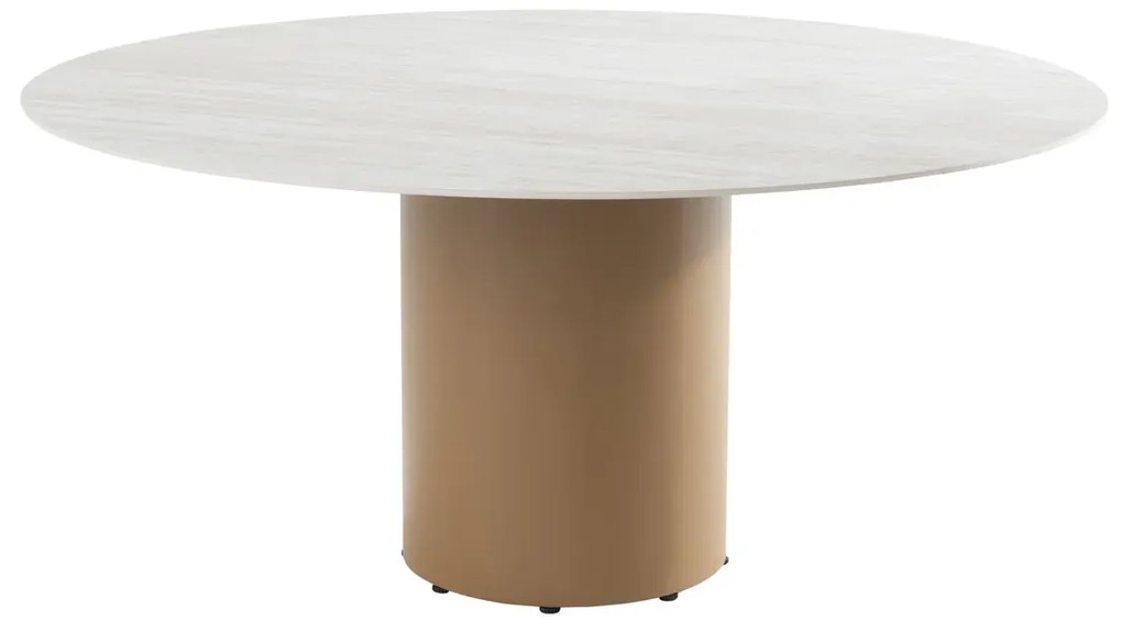 4 Seasons Outdoor Safina tuinset amber met Colorado tafel met keramisch blad Ø 160 cm SALE Tuinset beige weerbestendig
