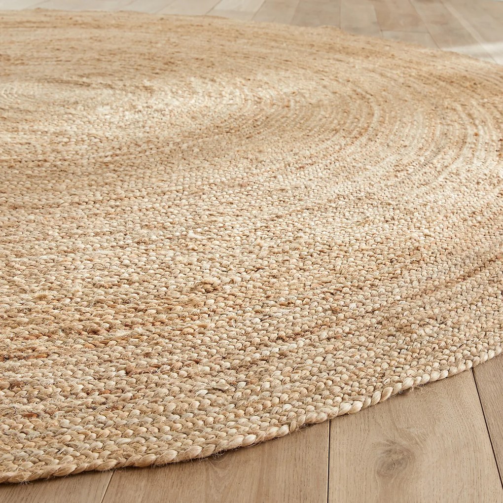 Rond vloerkleed Ø250 cm in jute, handgevlochten, Hempy