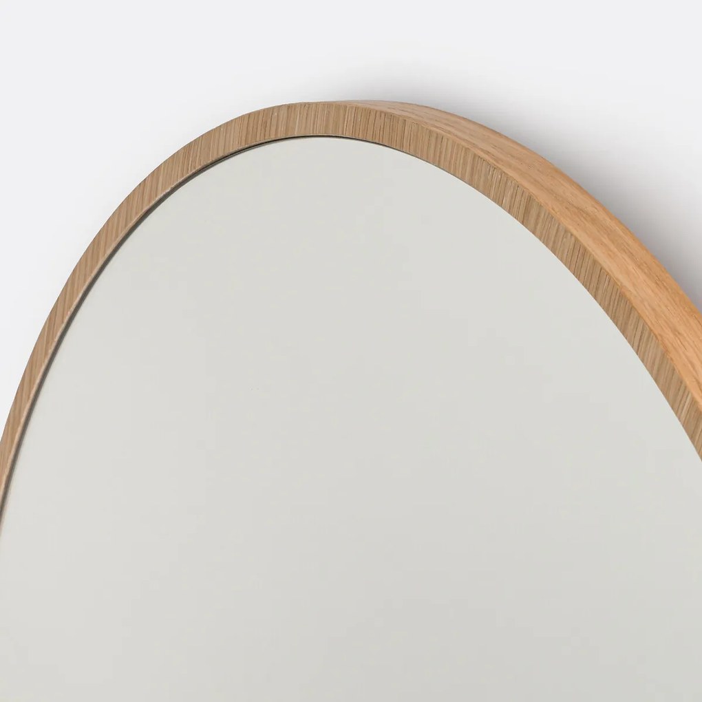 Ronde spiegel in eikenfineerØ60 cm, Iodus