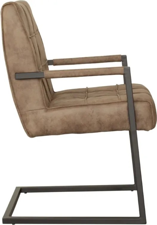 Eetkamerstoel - Jupiter - stof Cowboy retro lederlook taupe