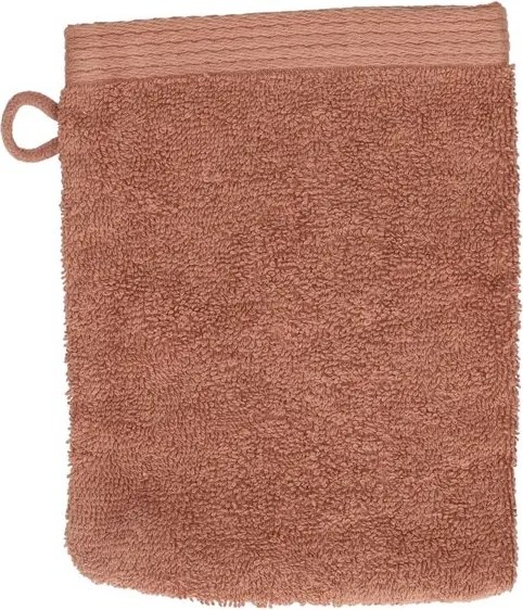Washandje, recycled katoen, terraroze, 15 x 21 cm