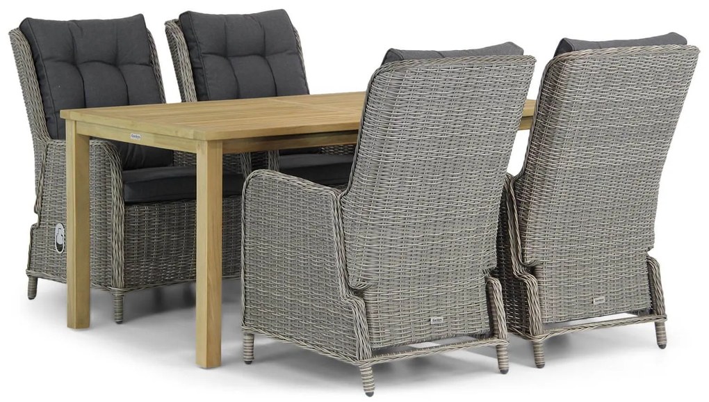 Tuinset 4 personen 160 cm Wicker Grijs Garden Collections Kingston/Weston