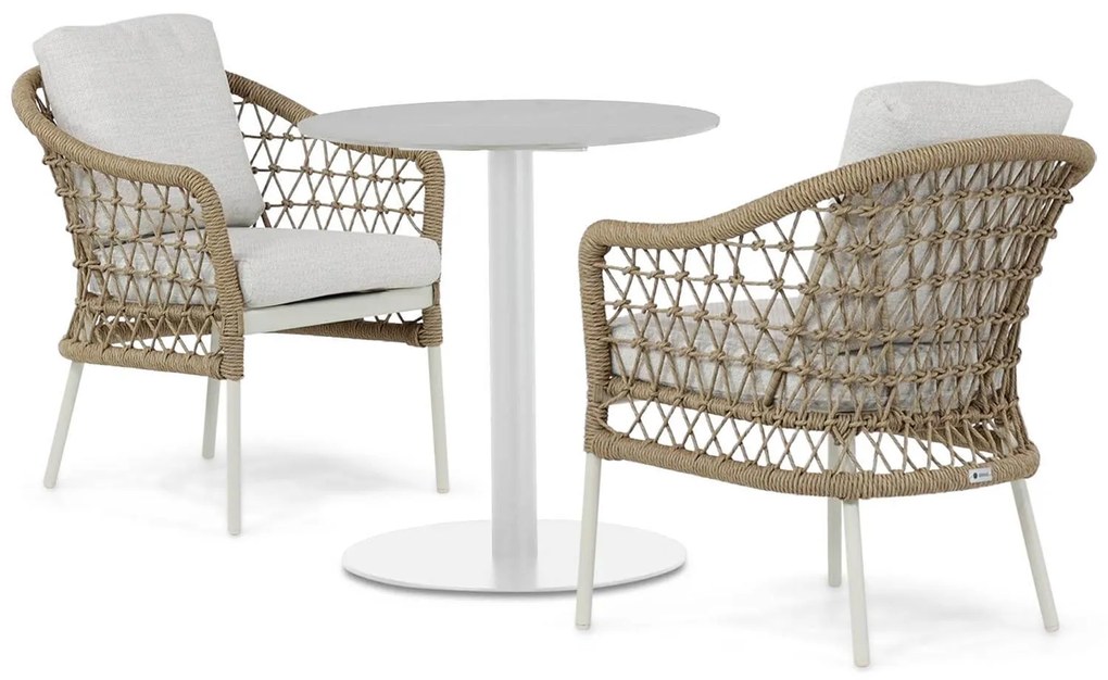 Barset 70 cm Aluminium/wicker Taupe 2 personen Coco Bali/Como
