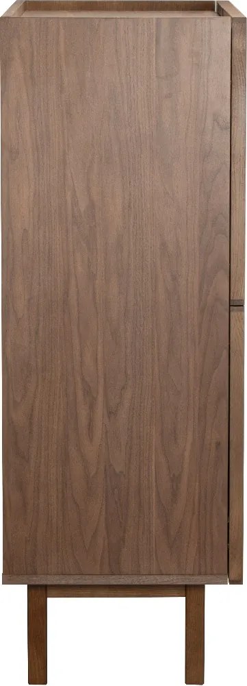 Walnoot Wandkast Met Stoffen Deuren - 80x40x120cm.