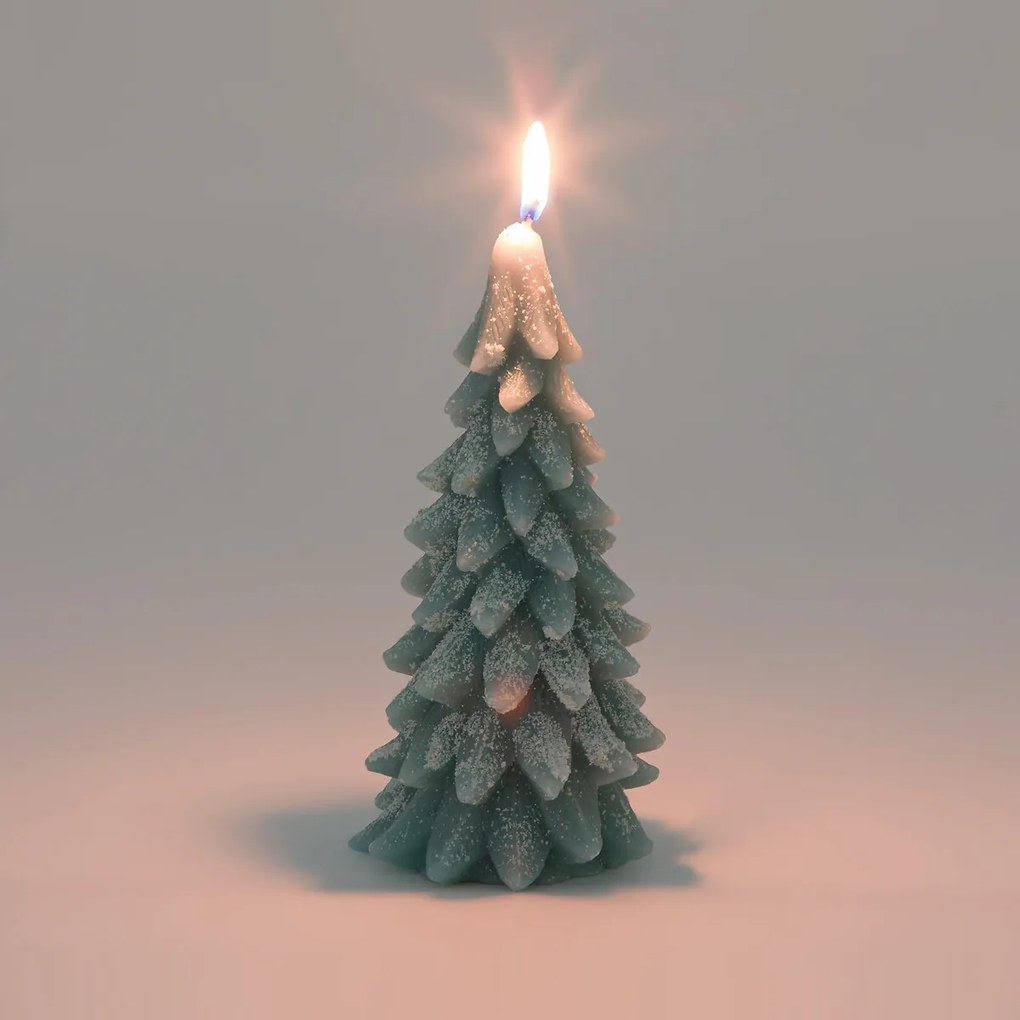 Wax kerstboomkaars H16,5 cm, Caspar