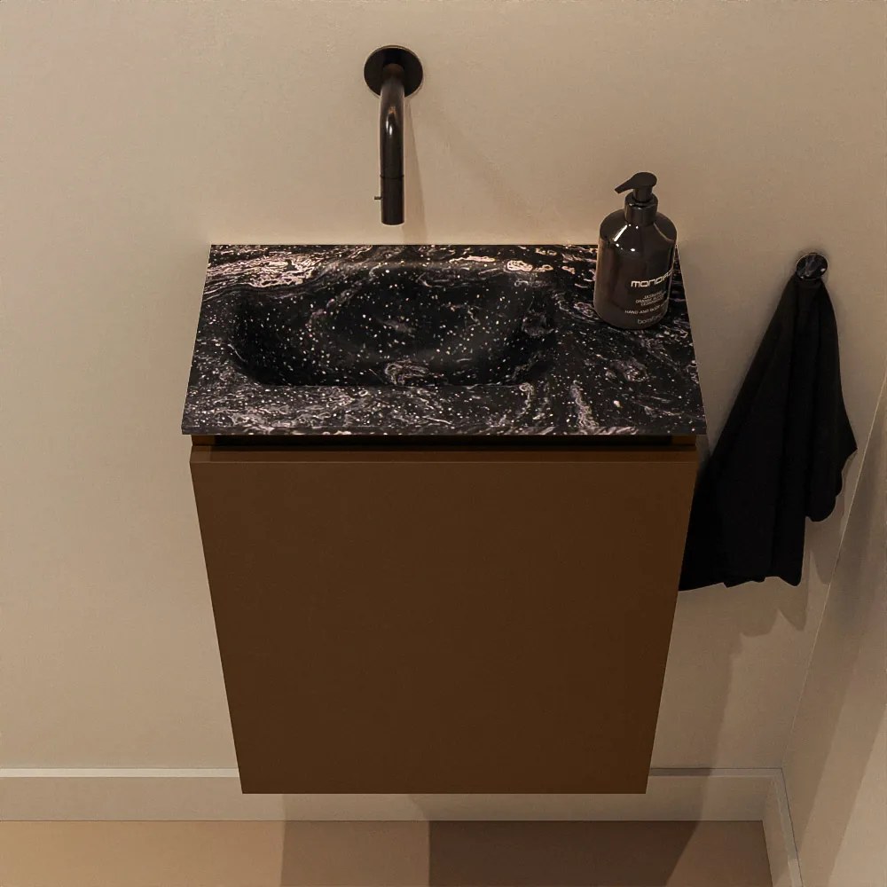 Mondiaz Ture DLux toiletmeubel 40cm rust met wastafel lava links zonder kraangat