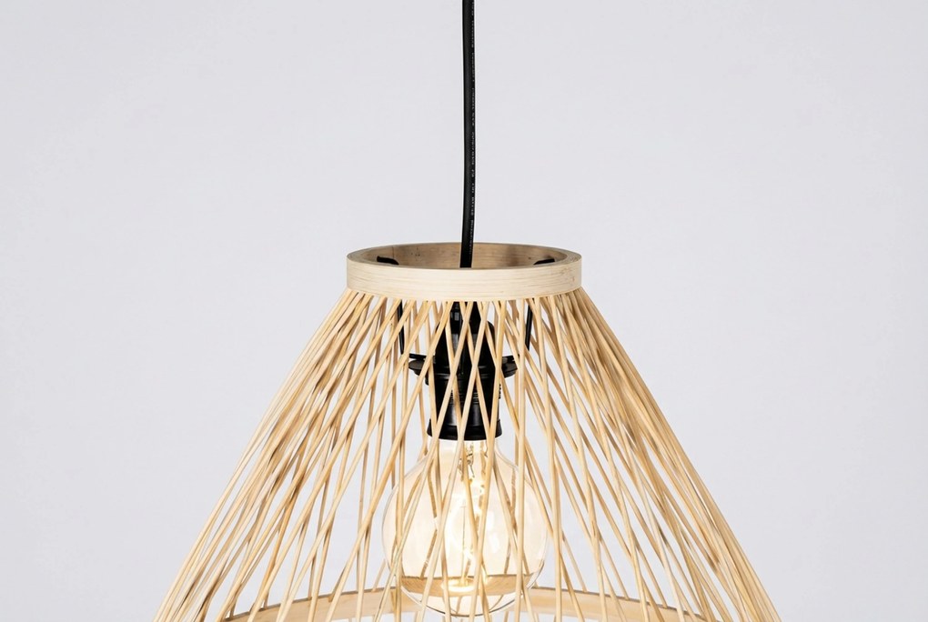 Landelijke Buiten Hanglamp Rotan -lichts - Calamus Staal Taupe