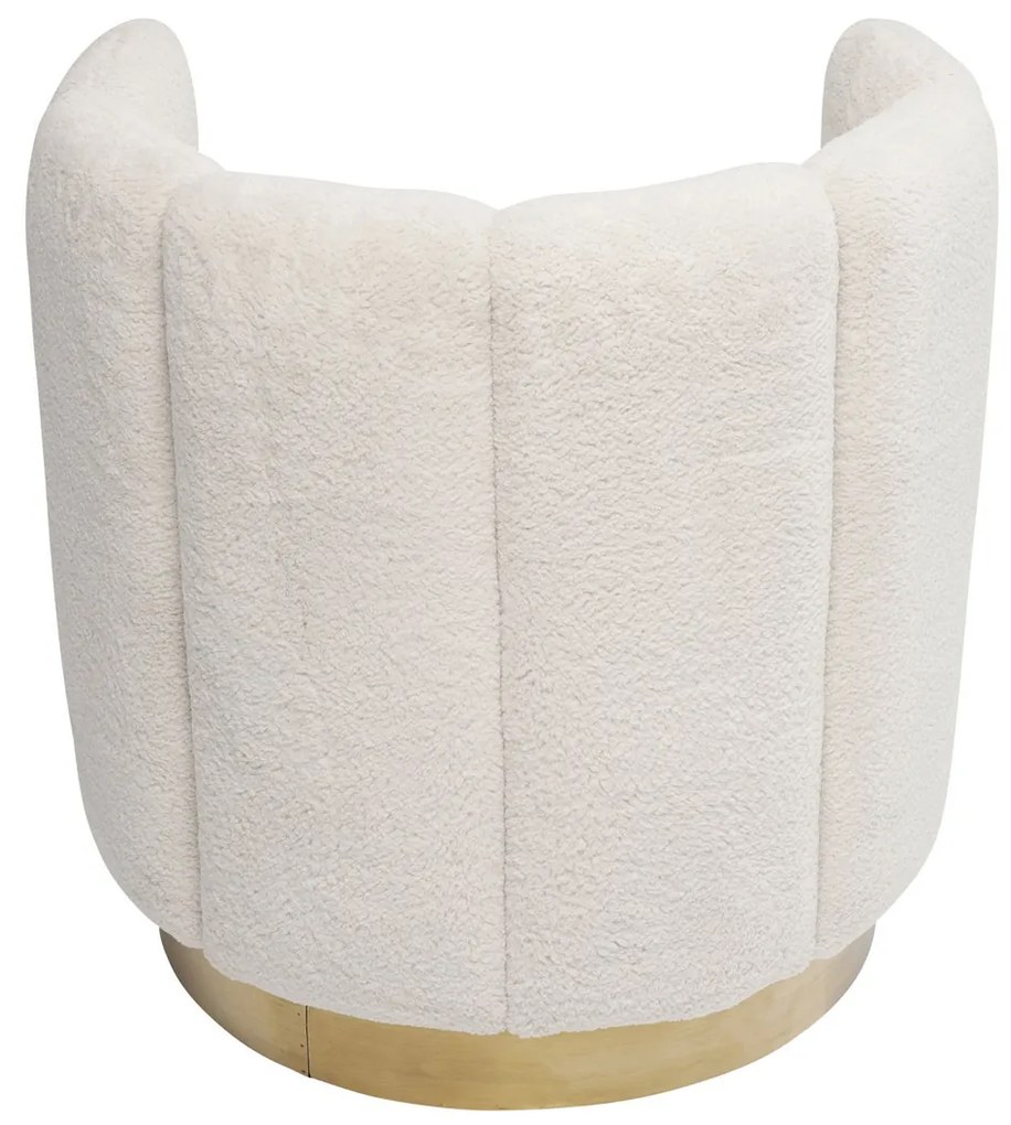 Kare Design Silhouette Fur Ronde Teddy Fauteuil Wit