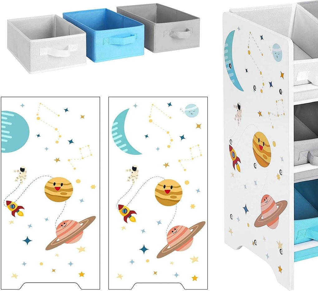 Nancy's Speelgoed organizer - Speelgoed kast - Opbergkast kinderkamer - Wit - 62,5 x 29,5 x 60 cm