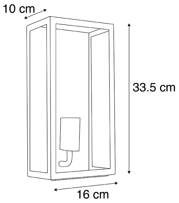 Smart buiten wandlamp zwart incl. WiFi ST64 IP44 - Rotterdam