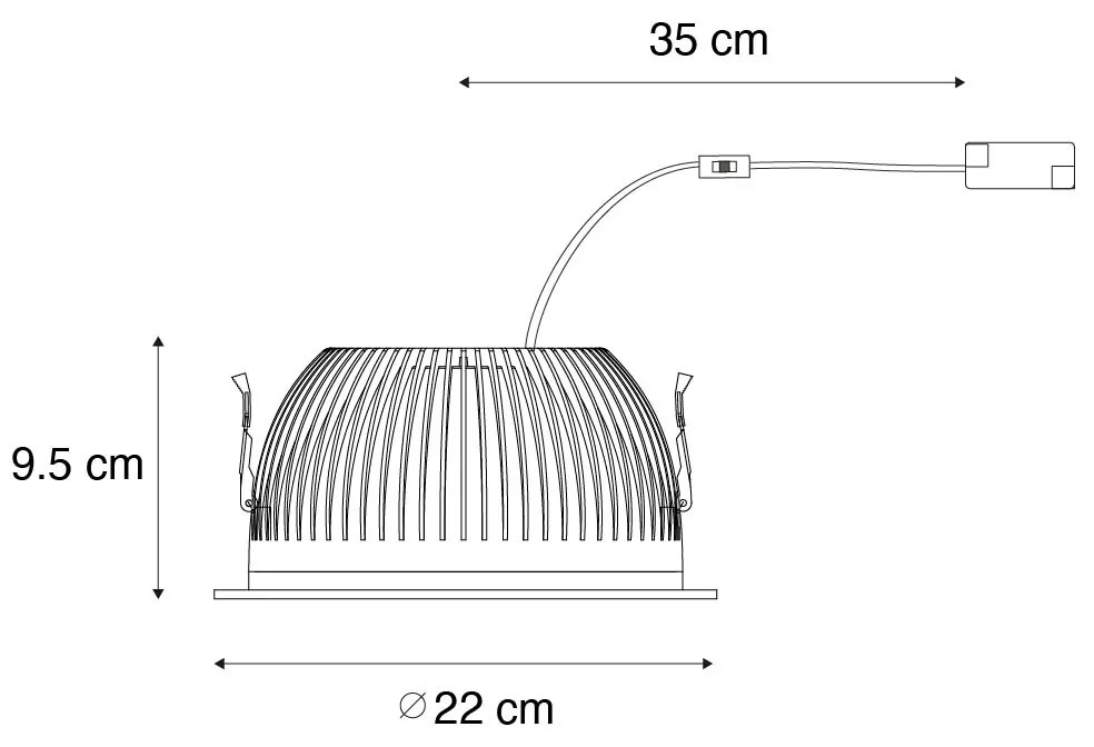 Set van 6i nbouwspots wit incl. LED 3000K-5000K - Elias Binnenverlichting Lamp