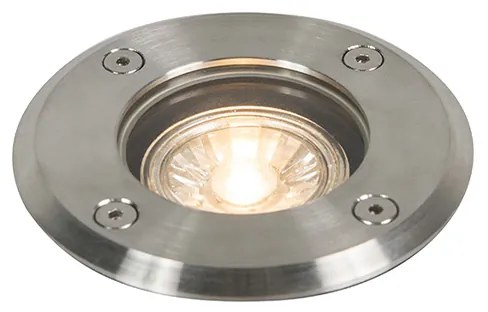 Buiten grondspot staal 11cm IP67 - Basic Round Modern GU10 Buitenverlichting