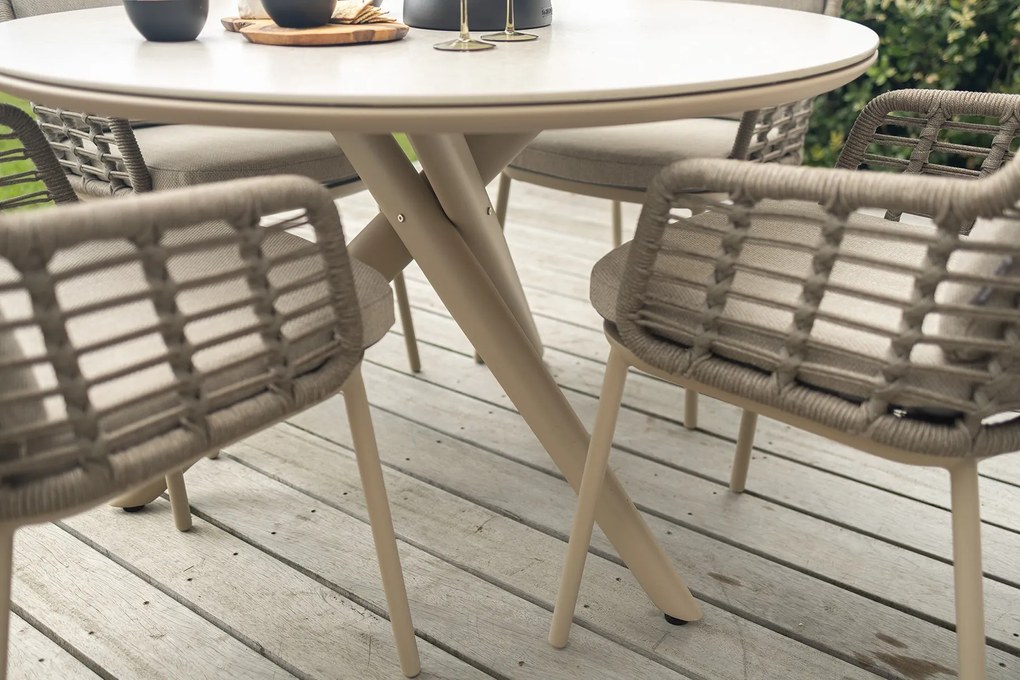 Dublin ronde tuintafel Ø120 cm. - Latte