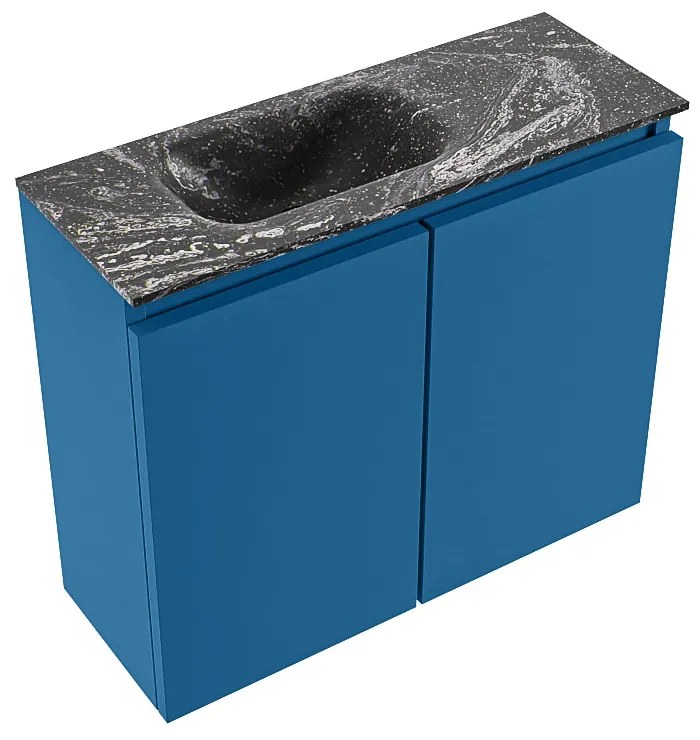 Mondiaz Ture DLux toiletmeubel 60cm jeans met wastafel lava links zonder kraangat