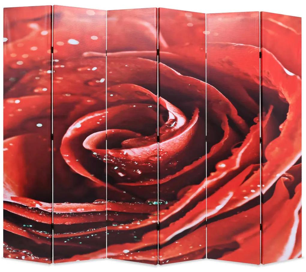 vidaXL Kamerscherm inklapbaar roos 228x170 cm rood